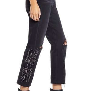 Levi’s distressed and studded 501s